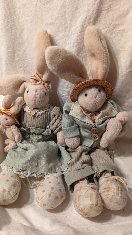 Stuffed Mr And Mrs Bunny And Family
