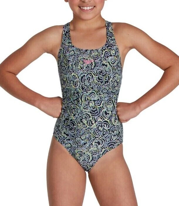 SPEEDO GIRLS SWIMSUIT.NEW MEDALIST ENDURANCE NEON SCHOOL SWIMMING