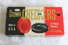 Whitman Crown Checkers 24 Plastic Pieces 1960 USA Made NO. 4413 Replacement NEW