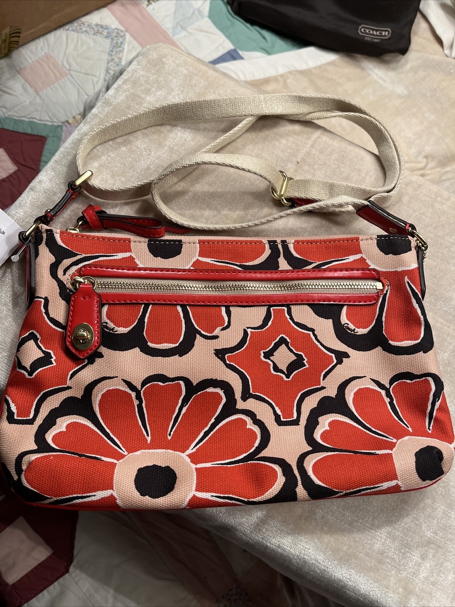 Coach Poppy Bag Floral Scarf Print East West Swingpack 49769