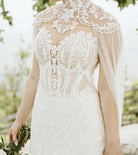 Crystal Design “Gia” Wedding Gown With Cape Europe Size 10, US Size 2-4