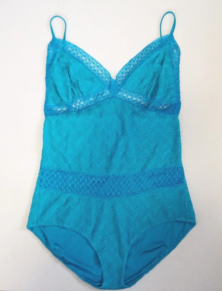 🆕️ Auth MISSONI MARE Blue Knit ONE-PIECE Swimsuit Bathing Suit EU-50 US-16 XL - Изображение 2 из 4