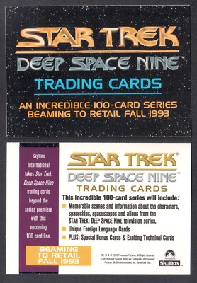 CHEAP PROMO CARD: STAR TREK DEEP SPACE NINE (Skybox 1993) NO# ORANGE BOX VARIANT