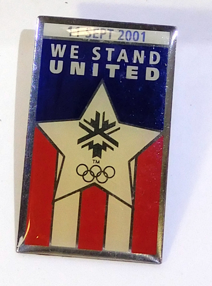 Salt Lake City Utah USA United We Stand Olympic 9-11 Games Silver Pin ...