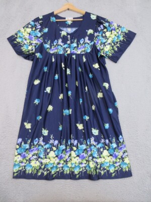 cw classics dresses Dress Women L Blue Floral Cottagecore Grandmacore Flowy Bloomcore Perfect for any venue
