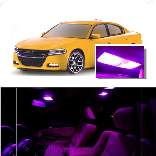 For Dodge Charger 20112015 Pink LED Interior Kit + Pink License Light