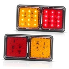 24 LED Truck Tail Lights 12V Red Yellow Turn Signal Running Brake Light