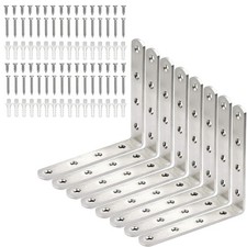 Stainless Steel Corner Bracket - 8 PCS Heavy Duty Right Angle Brackets for Wo...