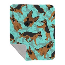 German Shepherd Quilted Blanket 50x60 Artwork Pattern Quilted Throw Blanket for
