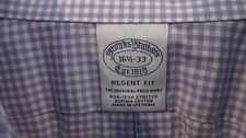Brooks Brothers 1818 Mens Regent Fit Non-Iron Purple Chex Dress Shirt 16.5 - 33