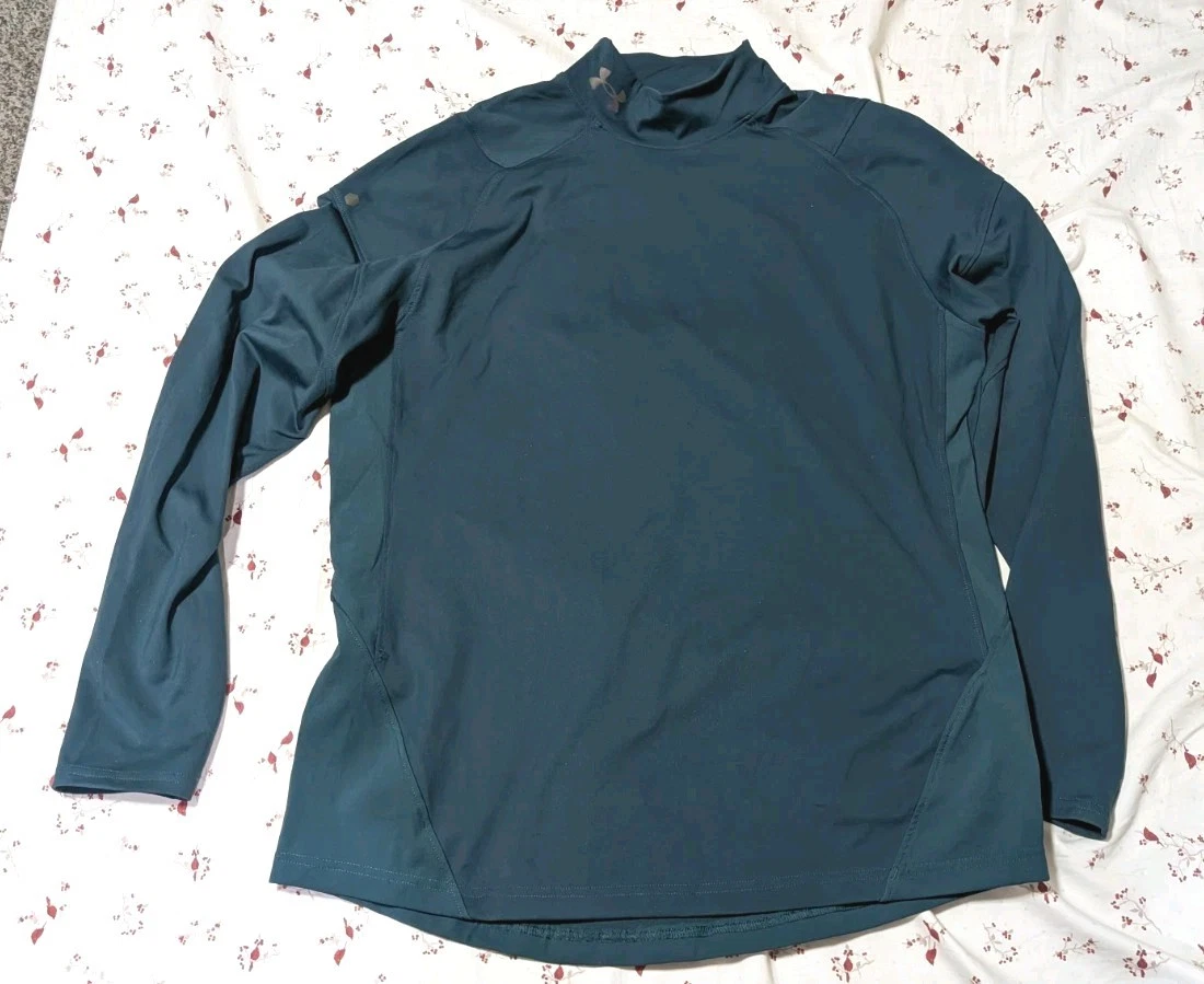EUC Men's Under Armour Coldgear Rush Mock Neck Fitted Long Sleeves Top, Size L