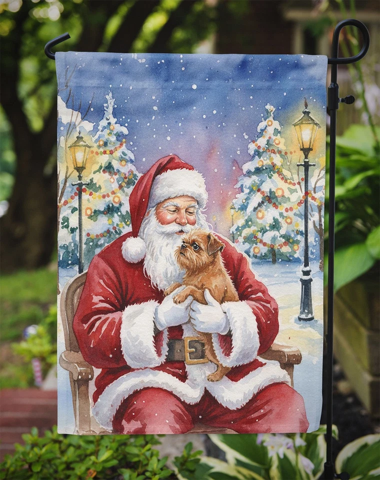 Caroline's Treasures Brussels Griffon con Santa Claus Garden Flag FNT1018GF Foto 3 de 4