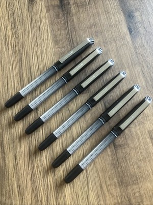 Uni-Ball AUGENNADEL Spitze 0,5 mm SCHWARZ Tintenroller, UB-185S (PKT 6 STIFTE)