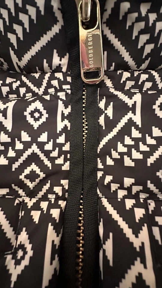 Goldbergh Women’s Ski Jacket Black White Fur Cuffs Hardware US 4 - Imagem 2 de 4