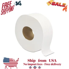 GEN 202 Jumbo Toilet Paper Bath Tissue 2 Ply White 9 Inch Diameter 12 Count