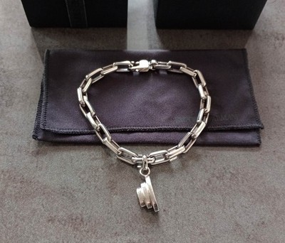 Seltenes Emporio Armani Armband, massiv 925 Sterling Silber, Charm, Vintage, verpackt