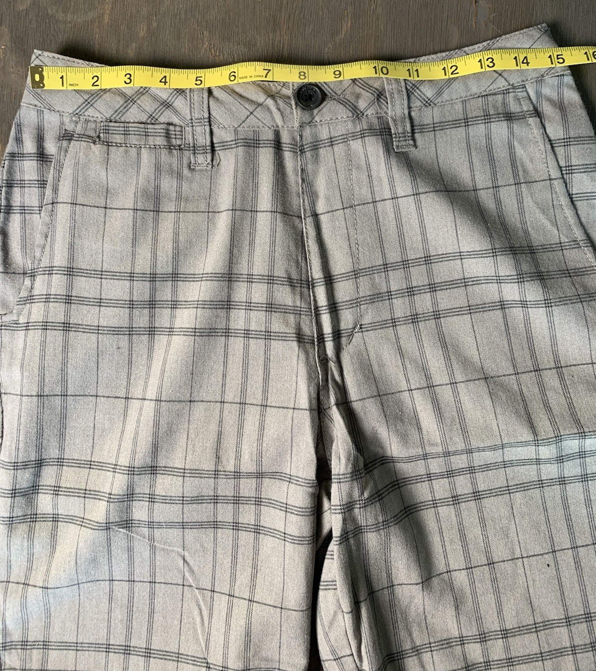 Quick Silver Men Gray Black Plaid StripedChino Sh… - image 2