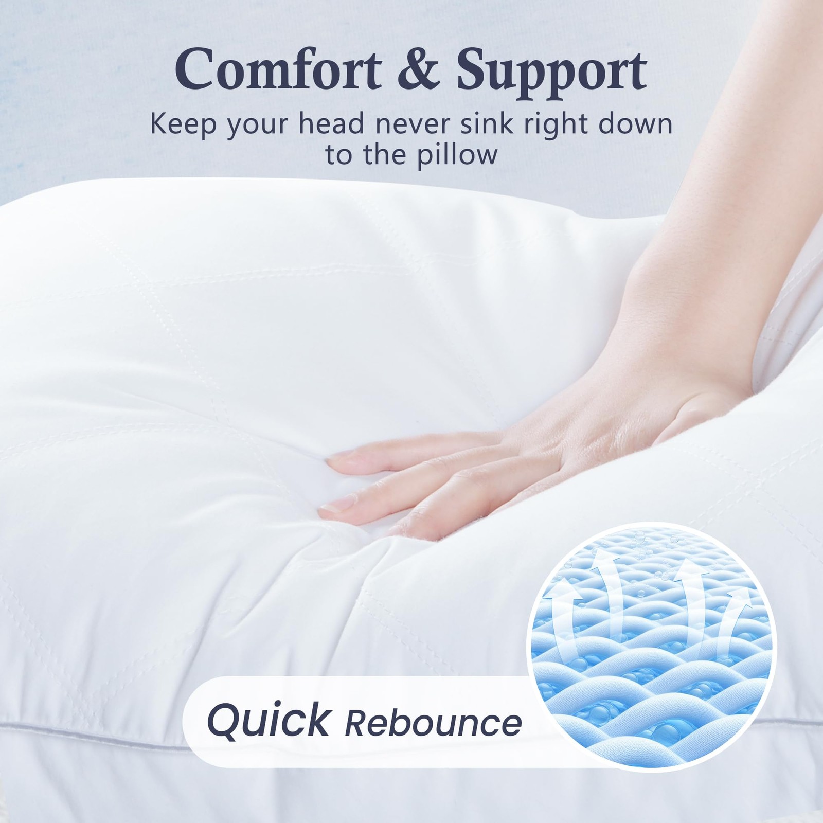 ® Made in USA Goose Feathers and Down Gusseted Pillows, 100% Cotton Cover, Pi...