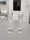 Mikasa Lead Crystal 5.5" Art Deco Candle Stick Holders Park Lane Pattern Set 2 — photo 1