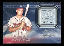 2021 Topps Eddie Mathews 70th Anniversary Logo Patch Blue #70LP-EM UX2138