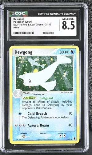 CGC 8.5 Dewgong 2004 EX Fire Red & Leaf Green 3/112 Holo SWIRL Pokemon Card