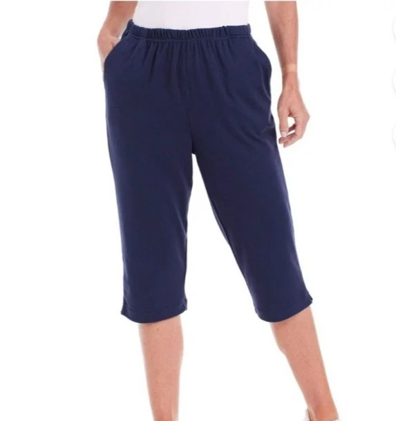 WOMEN'S CAPRI PANTS SIZE MEDIUM STRETCH COTTON KNIT PULL-ON NAVY STYLE&CO SPORT
Opens in a new windo