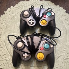 Nintendo Gamecube Joystick - Black Lit Of 2 Pair Tested Working Controllers X 2