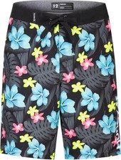 HURLEY Black CABANA FLORAL BOARDSHORTS SWIM SHORTS 10" INSEAM BOYS 20/30 WAIST
