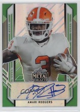 2021 Leaf Metal Draft Portrait Green Rainbow 8/10 Amari Rodgers #PA-AR1 Auto 6f7