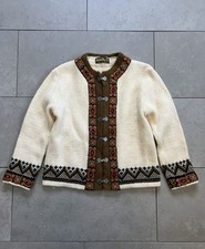 Vintage Nordstrikk Wool Cardigan Nordic Sweater Pewter Clasp Made In Norway 40