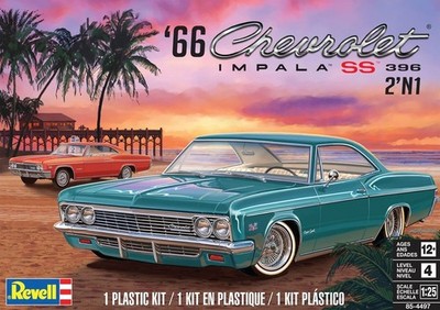Revell 1:25 1966 Chevy Impala SS 396 2N1 Plastic Model Kit 85-4497