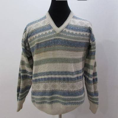 Tom Sayers Abstrakt Herren 100% Baumwolle V-Ausschnitt Pullover Brustumfang 48/50 UK XL Sku 6971