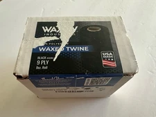 9-Ply Black Waxed Round Lacing Cord Twine w/ Dispenser Box 8oz 1 Roll Polyester