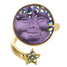 Kirks Folly Goddess Seaview Moon Adjustable Ring goldtone