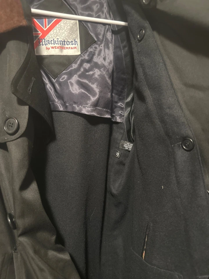 Gabardina Abrigo Mackintosh Weatherfair Forro Extraíble Negro, 40 Corto Foto 3 de 4