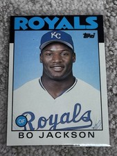1986 TOPPS TRADED ROOKIE RAW BASEBALL CARD BO JACKSON KANSAS CITY ROYALS