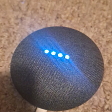 Google Home Mini Smart Speaker Gray/Orange Fabric Wi-Fi Bluetooth Wired Voice