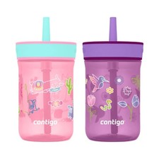 Contigo Kids Leighton Spill-Proof Tumbler with Straw, Ages 3 , Pink and Purple