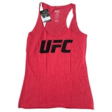 UFC Authentic Womens Red Tank Top Black Logo Workout Exercise Size Small NWT 35