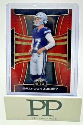 2025 Leaf Metal BRANDON AUBREY #18 1/1 Red  Dallas Cowboys