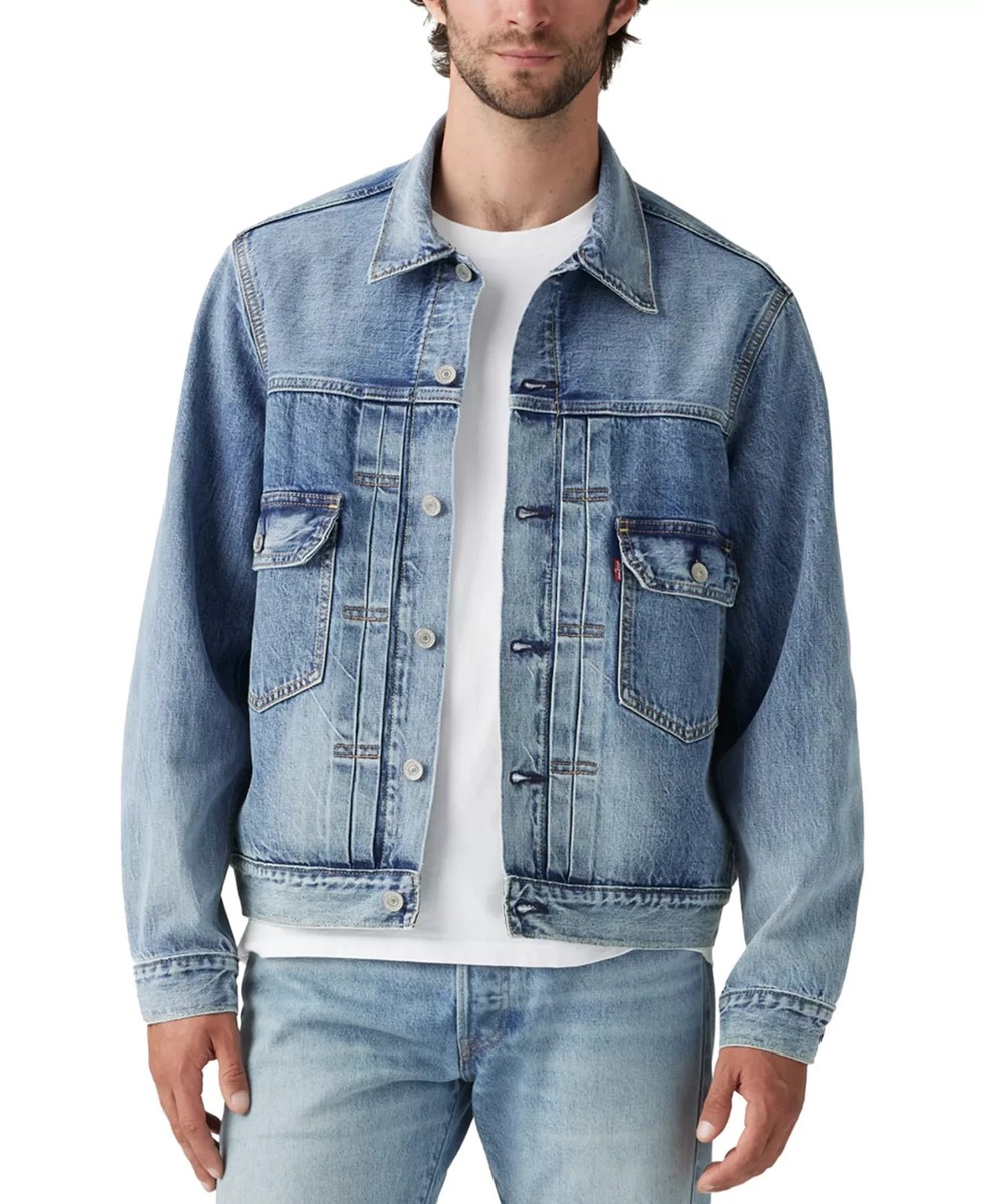 ジャケット・アウター LEVI'S PREMIUM TYPE 2 TRUCKER JACKET S LEVI'S Men's Trucker Type 2 Premium Denim Jean Light Blue Jacket
