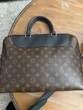 Louis Vuitton Monogram Brown Black Satchel Top Handle Bag w/ Detachable Strap