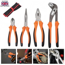 4-Piece Pliers Set with Rolling Pouch Professional Mechanics Precision Tool Kit