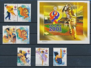 LS99313 Malaysia 2001 athletics sports fine lot MNH