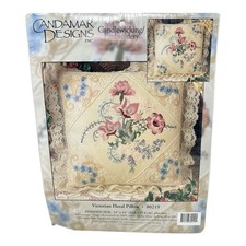 Candamar Designs Victorian Floral Pillow Kit 14"x14" Candlewicking Embroidery La