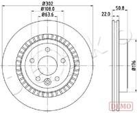 Japko Bremsscheiben Hinten Ø302 Mm BelüFtet Lackiert FüR Volvo XC60 610325C