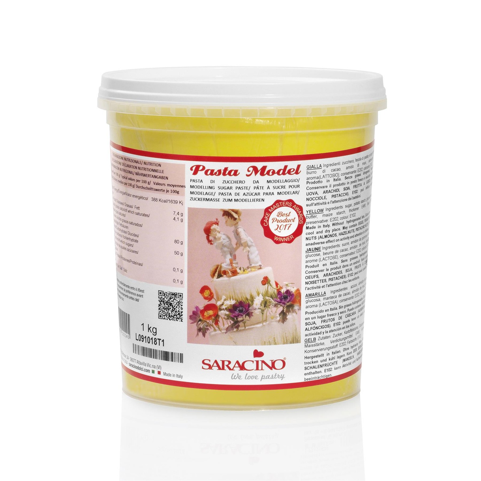Sugar Paste Cake Icing Edible Saracino Model Yellow 1Kg Fondant Cover - Image 2