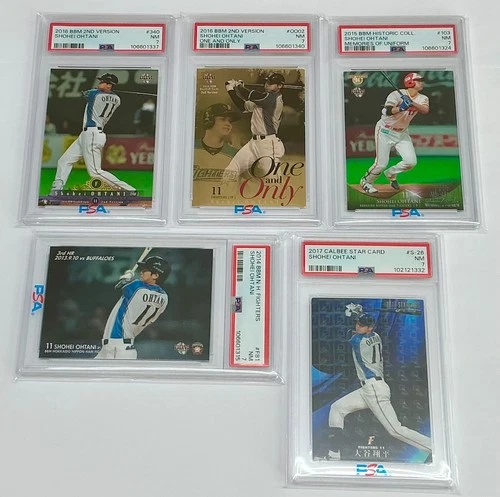 SHOHEI OHTANI 2014 2015 2016 2017 BBM CARD! PSA7! Set of 5！(RC)