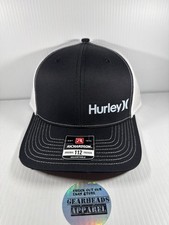 Gorra Hurley para hombre negra/blanca Richardson 112 Trucker Snapback