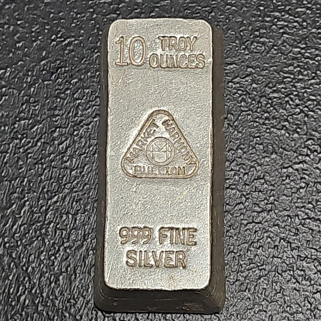 Rare Vintage Market Harmony Bullion 10oz .999 Silver Bar Ebay Live 7/26 #071